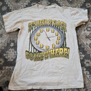 Beer Graphic T Shirt Size Small Beer O Clock Somewhere